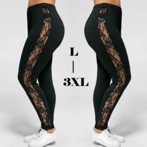 3XL XXL Plus Size Lace High Waist Fitness Leggings Women Holllow Out Yoga Pants Gym Workout Sports Trousers