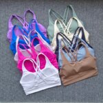 Solid color women's U-shaped cross back sports bra, fitness exercise yoga sports bra, tight fitting training, jogging soft belt