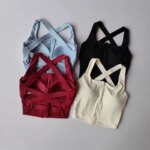 Front Zipper Sports Underwear for Women High-intensity Fitness Running Shock-proof Yoga Integrated Beauty Back Cross Vest Bra