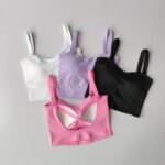 Beautiful Back Suspender Sports Bra for Women Shockproof Sagging Thin Shoulder Straps Quick Drying Yoga and Fitness Vest Tops