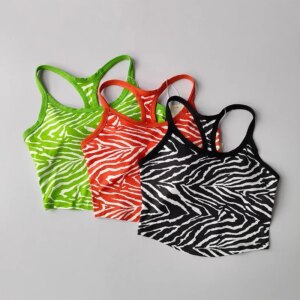 Leopard Print Yoga Bra Sports Bra Gym Running Top Women's Camisole Breathable Running Vest Gym Push Up Underwear Sport Tops