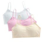 3pcs Girl's Sport Bras Teens Brassiere Kids Underwear Cotton Girls Training Bra Push Up Running Tops 8-14 Year