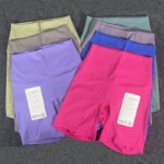 Women's sports yoga shorts, high waist pockets, slim fit, hip lifting, breathable fitness, running, cycling, women's leggings