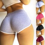 Women Mid Waist Sport Shorts Slim Fit High Stretchy Short Trousers For Summer Female Ladies Running Exercise Beach Short Pants