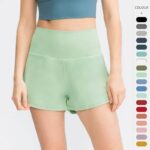 Women Sport Shorts Loose High Waist Sexy Fitness Running Dance Yoga Tennis Golf Fake Two-piece Anti- Embarrassment Shorts MM409