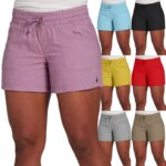 Women Fashion Casual Solid Color Elastic Waist Split Shorts Casual Short Pants