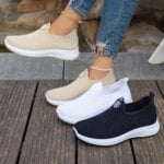 2024 New Summer Mesh Breathable Large Women's Casual Shoes Soft Sole Lightweight Women's One Step Single Step Shoes