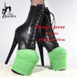 Women Pole Dance Shoes Training Protective Cover Overshoes Platform 10CM Sandals Protectors Suede Wear-Resist Boots Shoes Cover