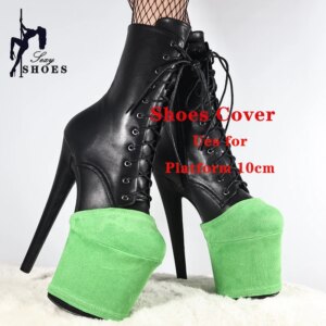 Women Pole Dance Shoes Training Protective Cover Overshoes Platform 10CM Sandals Protectors Suede Wear-Resist Boots Shoes Cover