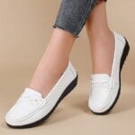 Genuine Leather Fashion Wedge Women Flats Tenis Women's Shoes Slip On Shoes Woman Moccasins Casual Plus Size Ladies Shoes