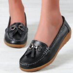 Women Flats Fashion Wedge Genuine Leather Ballerina Shoes Women Slip On Nurse Shoes Moccasins Breathable Shoes Female Plus Size
