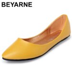 BEYARNE Leather Flat Shoes Woman Hand-sewn LeatherLoafers Cowhide SpringCandy colorCasualShoes Women Flats Women ShoeE531