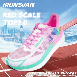 2024 Carbon Plate Running Shoes for Men & Women - Lightweight Marathon Racing Shoes with Nylon Plate & Cushioned Sole - IRUNSVAN