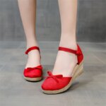 Espadrilles Wedges Sandals Women 2023 Summer Shoes Ladies Casual Comfort Hemp Heeled Sandals Elegant Pumps Sandálias Feminina