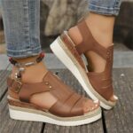 Shoes Sandals Women Summer Party Sandals Ladies Breathable Sandals Woman Wedge Walking Shoes Retro Female Women Sandal Footwear