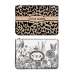Fashion Flower Handbags Design Personality Letter Customizable Women's Clutch Portable wallet Linen purse Vacation Phone Bag