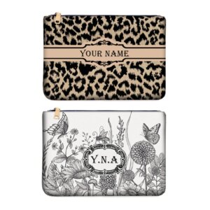 Fashion Flower Handbags Design Personality Letter Customizable Women's Clutch Portable wallet Linen purse Vacation Phone Bag