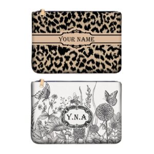 Fashion Flower Handbags Design Personality Letter Customizable Women's Clutch Portable wallet Linen purse Vacation Phone Bag