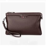 Men's Genuine Leather Cowhide Wallet Clutch Large Capacity Casual Tote Envelope Clip Handbag - Stylish Men's Clutch Bag