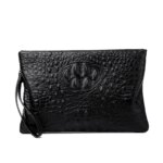 Men's Genuine Leather Clutch Wallet Cowhide Briefcase Waterproof Business Underarm Envelope Bag with Large Capacity