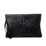 Men's Genuine Leather Clutch Wallet Cowhide Briefcase Waterproof Business Underarm Envelope Bag with Large Capacity