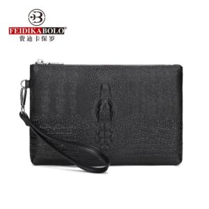 Feidikabolo Alligator Pattern Leather Man Clutch Wallet Long Design Fashion Clutch Purse Business Male Mobile Bag Animal Emboss