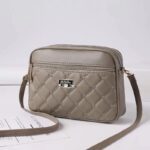 2024 Women New One Shoulder Small Square Handbag Cross Border Foreign Trade Lingge PU Crossbody Versatile Small Messenger Bag