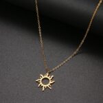 DOTIFI 316L Stainless Steel Necklace Plated Ethnic Sun Totem Pendent Necklaces For Charm Women Birthday Party Fashion Jewelry