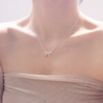LIVVY Delicate Silver Color Bowknot Pendant Necklaces For Women  Unique Design Fashion  Handmade Jewelry Gift