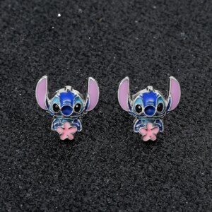 1pair Disney Lilo & Stitch Earrings Cartoon Cute Stitch Earrings Delicate Female Jewelry Accessories Girl Gifts