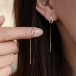 Minimalist  Long Tassel Drop Earrings For Women Gold Color Geometric Water Drop Hanging Ear Line Girl Party Jewelry Pendientes