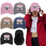 Trump Hat Comfortable President Hat Adjustable Fashion Election Cap Christmas Themed Washed Cotton Baseball Cap for Men Women