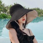 Wide Brim UPF 50+ Sun Hat Women Anti-UV Protection Hiking Fisherman Cap Fold Summer Solid Beach Hat 2024 Double sided Sun hat