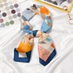 2021 Elegant Puzzle Print Square Scarf Women Bandana Hairband Lady Head Wraps Female Shawl Fashion Neckerchief