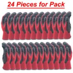 24Pieces/12Pairs Professional Working Protective Gloves For Men Construction Women Garden Nylon Running Glove Obtained CE EN388.