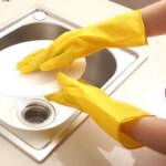 Reusable Practical Waterproof Dishwashing Gloves Household Gloves Non-Slip Thicken Kitchen Durable Cleaning Housework Tools