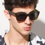 MUSELIFE 2025 New Square Cat Eye MEN Sunglasses Vintage Design  Sun Glasses For Male Eyewear UV400