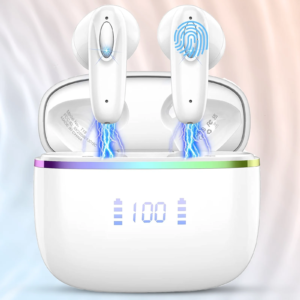 DRSAEC Wireless Earbuds, Bluetooth 5.3, 4 ENC Noise Canceling Mic, 40H LED Display Charging Case, IP7 Waterproof in-Ear Earbuds.