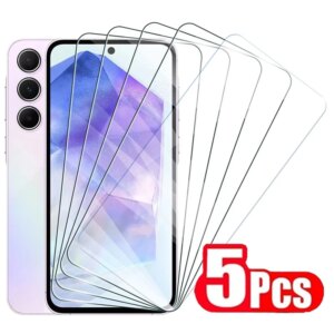 5PCS Tempered Glass For Samsung Galaxy A55 A35 A25 A15 4G Screen Protector for Galaxy A14 5G A04S A34 A24 A54 Protective Glass