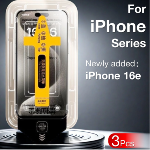 3Pcs For iPhone 16e 16 15 Pro Max Screen Protector Tempered Glass 14 PLUS 13 12 11 XR XS X Dust Free Phone With Install Kit