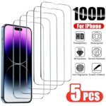 5Pcs Tempered Glass Screen Protector for IPhone 16 15 14 13 12 11 Pro Max 12 13Mini XS XR X 8 7 6S Plus SE 2022 Clear Film Cover