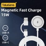 15W USB A Type-C Dual Port Wireless Magnetic Suction Fast Charger Mini Portable For Apple iPhone 15 14 13 Pro Max Huawei Xiaomi