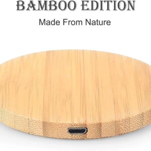 Bamboo Wood 15W Qi Wireless Charger USB C Fast Charging Pad For iPhone 15 14 13 12 Pro Max 11 XS Max X XR 8 Plus Samsung Galaxy