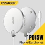 Essager 15W Wireless Charger LED Digital Display Fast Wireless Charging Pad For iPhone 16 15 14 Pro Max Samsung 23 Xiaomi Huawei