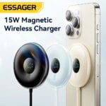 Essager 15W Magnetic Wireless Charger for iPhone 15 14 13 Pro Max Digital Display Wireless Charging Pad for Macsafe for Airpods