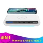 30W Wireless Charger 4 IN 1 Multi USB Type C Fast Charger With Night For IPhone 11 12 13 Pro Samsung S22