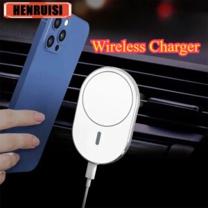 15W Magnetic Car Wireless Charger Mounted Air Vent Car Phone Holder Car Charger for iPhone 15 16 Xiaomi Huawei Samsung Oneplus