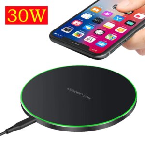 30W Qi Magnetic Wireless Charger For Galaxy S25 S24 S23 S22 S21 Ultra 5G S10 S20 FE S20+ Induction Fast Wireless Charging Pad