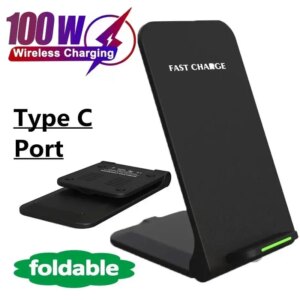 100W Wireless Charger Stand Pad For iPhone 16 15 14 13 12 Pro X XS Max XR 8 Samsung S22 S21 Induction Fast Charging Dock Station