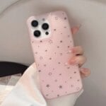 Cute Clear Pink Small Star Bow Phone Case For iPhone 16 15 14 13 Pro Max Anti-drop Shockproof Soft Cover Coque